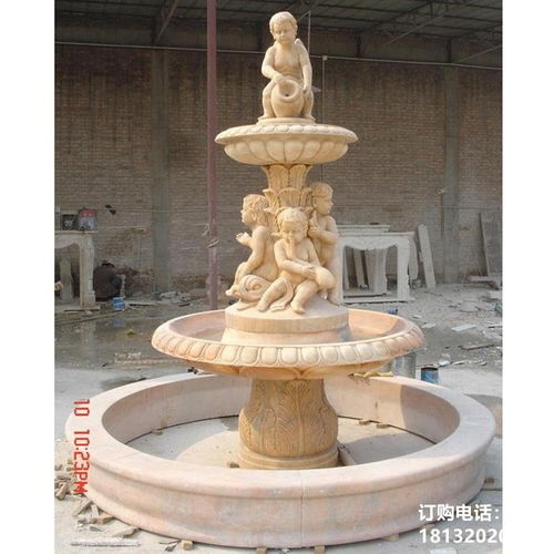 抱罐子的西方女孩噴泉石雕 南寧噴泉大理石雕塑制作廠家